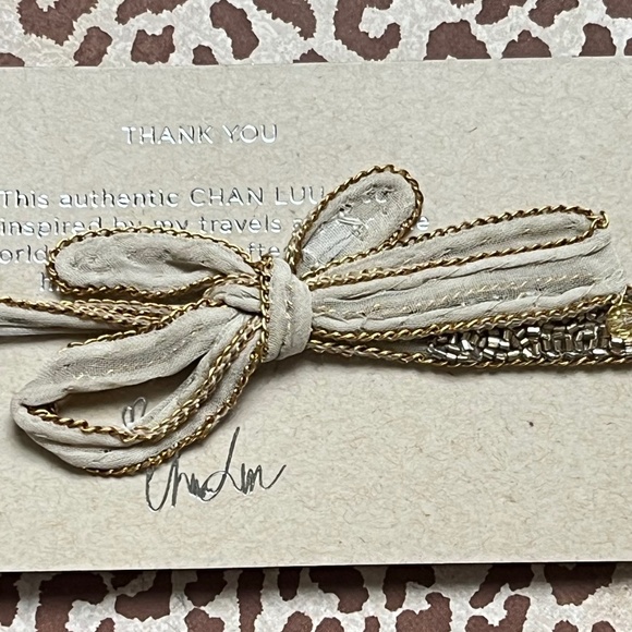 CHAN LUU Bohemian Choker Necklace Embellished Tan & Golden A - Picture 3 of 8